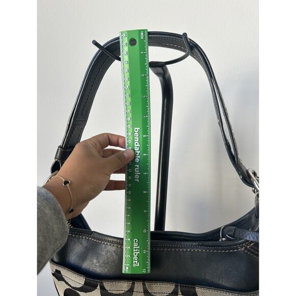 Vintage Y2K Coach Purse Shoulder Bag Crossbody F13359 Black & Gray Leather Trim - Picture 3 of 7